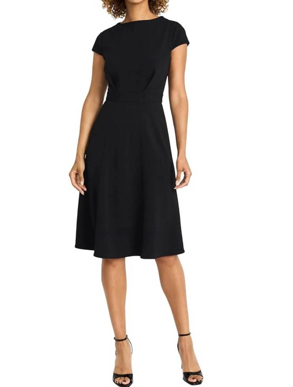 NEW MAGGY LONDON short sleeve a-line dress in black